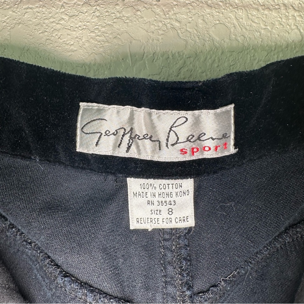 Geoffrey Beene Sport Black Velvet Pants – Size 8 – Vintage Made in Hong Kong - Picture 4 of 6